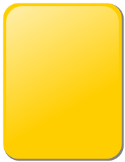 Players are cautioned with a yellow card, and sent off with a red card. These colours were first introduced at the 1970 FIFA World Cup and used consistently since.