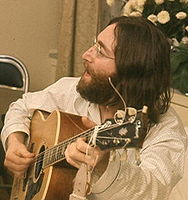 Lennon rehearsing "Give Peace a Chance" in Montreal, Quebec, Canada in 1969