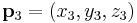 \bold p_3 = (x_3,y_3,z_3) 