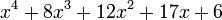 x^4+8x^3+12x^2+17x+6