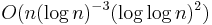 O(n(\log n)^{-3}(\log\log n)^2)