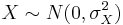 X \sim N(0, \sigma^2_X)