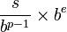 \frac{s}{b^{p-1}} \times b^e