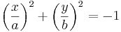 \left(\frac{x}{a}\right)^2 + \left(\frac{y}{b}\right)^2 = -1