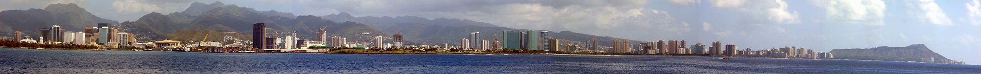 Panorama of Honolulu's waterfront.