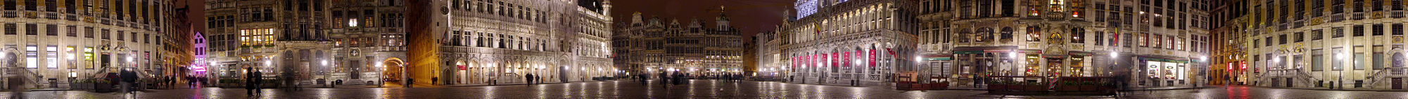 The Grand Place is the main market square in Brussels. It is one of UNESCO's World Heritage Sites. The construction of the Brussels Town Hall in the middle was initiated in 1402.