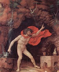 Hephaestus in his forge, by Andrea Mantegna (1431-1506).