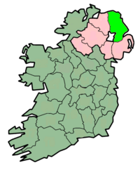 centerMap highlighting County Antrim