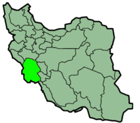 Map of Iran with Khūzestān highlighted.