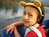 Karen Girl Wearing Thanaka.JPG