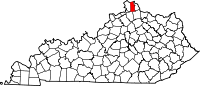 Location of Kenton County, Kentucky