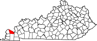 Location of McCracken County, Kentucky