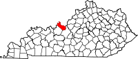 Location of Meade County, Kentucky