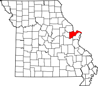 Map of Missouri highlighting Saint Charles County