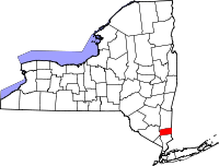 Map of New York highlighting Putnam County