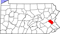 Map of Pennsylvania highlighting Lehigh County