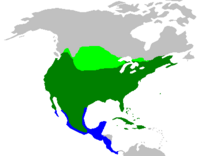 Winter only (blue), summer only (light green), and year-round (dark green) range