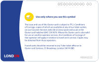 Front and back of an early Oyster card. Larger versions: Front • Back