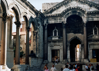 A view of the peristyle towards the entrance of Diocletian's quarters