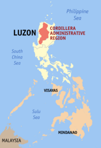 Map of the Philippines showing the location of CordilleraAdministrative Region