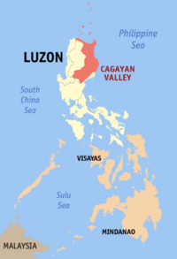 Map of the Philippines showing the location of Region IICAGAYAN VALLEY