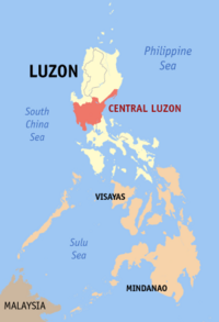 Map of the Philippines showing the location of Region IIICENTRAL LUZON Gitnang Luzon