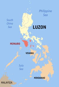 Map of the Philippines showing the location of Region IV-BMIMAROPA