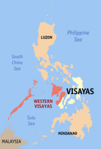 Map of the Philippines showing the location of Region VIWESTERN VISAYAS