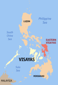 Map of the Philippines showing the location of Region VIIIEASTERN VISAYAS