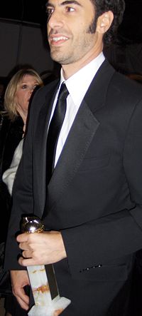 Baron Cohen at the E! after-party with  Golden Globe, January 2007