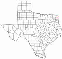 Location of Texarkana, Texas