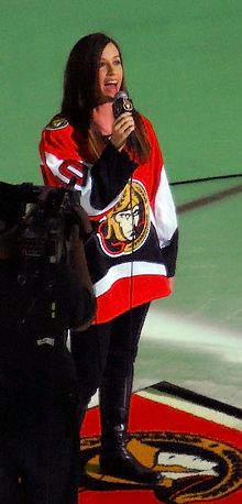 Alanis Morissette singing the national anthems at the Stanley Cup Finals, Game 4, 2007