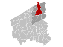 Location of Bruges in West Flanders