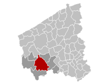 Location of Ypres in West Flanders