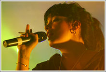 Lily Allen performing at Solidays 2007