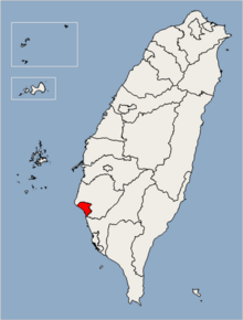 Location of Tainan City