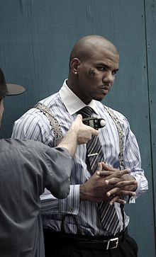 At a photo shoot in Wall Street, New York, 2006