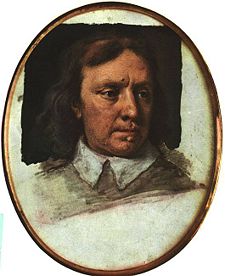 Oliver Cromwell, an unfinished portrait miniature by Samuel Cooper