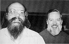 Ken Thompson (left) with Dennis Ritchie