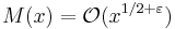 M(x) = \mathcal{O}(x^{1/2+\varepsilon}) \,