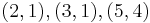 (2,1), (3,1),(5,4)