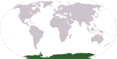 A world map showing the continent of Antarctica. (See Politics section for a clickable map of individual countries.)