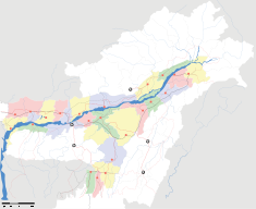 Map indicating the location of Kaziranga National Park