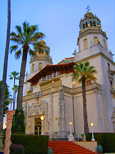 The Hearst Castle facade is patterned after a Spanish cathedral.