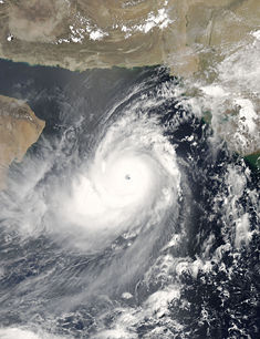 Cyclone Gonu near peak intensity