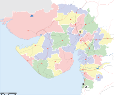 Map indicating the location of Gujarat