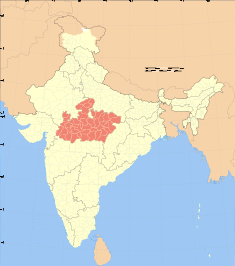 Map indicating the location of Madhya Pradesh