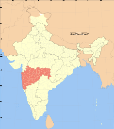 Map indicating the location of Maharashtra