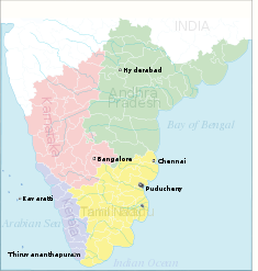 Political Map of South India