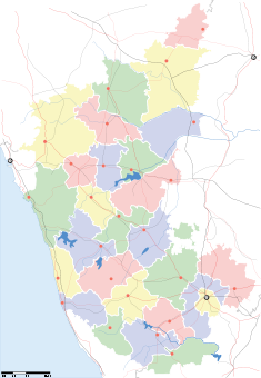 Map indicating the location of Mangalore